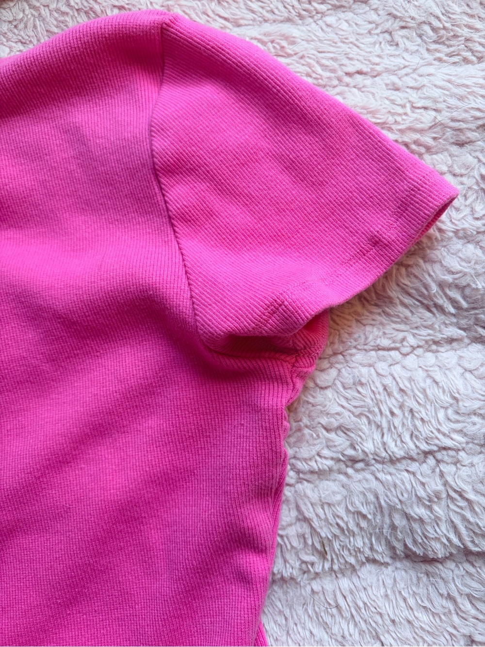 Zine Pink Ribbed Open-Back Crop Top | Cotton & Spandex | Large | EUC - Picture 4 of 7